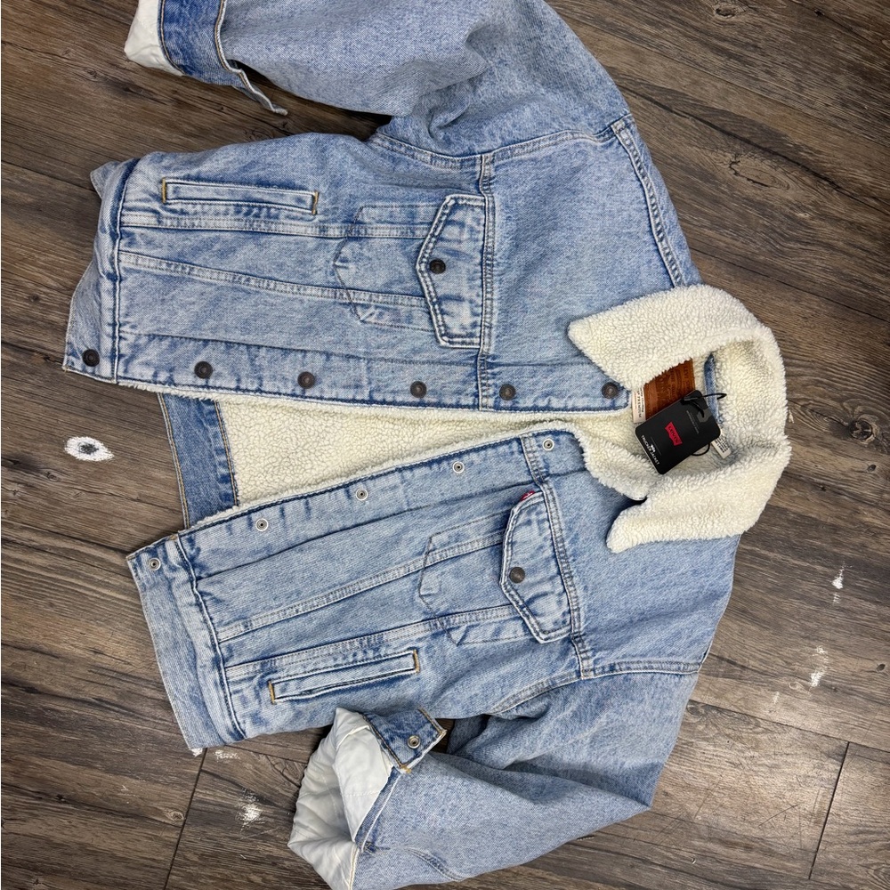 Levi's Light Blue Denim Sherpa Jacket